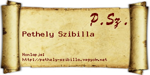 Pethely Szibilla névjegykártya